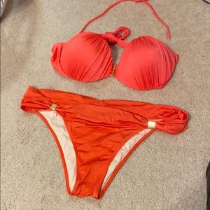 Victoria Secret Bandeau Bikini Top 36D & Bottom L